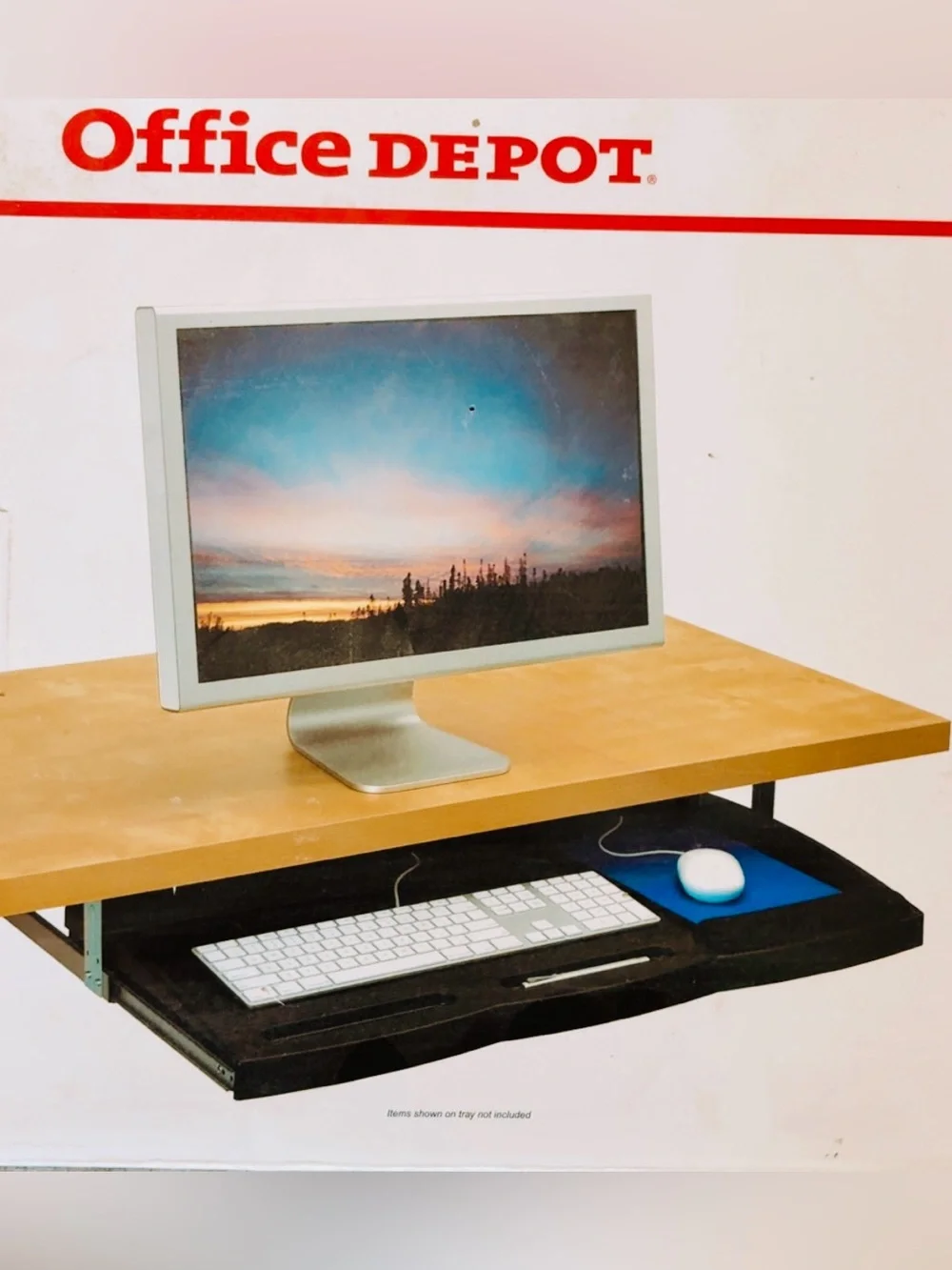 Office Depot 📓⚡️Desk-Mounted Slide-Out Keyboard Tray NEW Open Box ⭐️